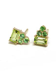 Lola Peridot & Tsavorit Gold Stud Earrings