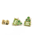 Lola Peridot & Tsavorit Gold Stud Earrings
