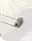 Silver Small Chiseled Pyramid Tube Pendant