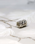 Silver Large Chiseled Pyramid Tube Pendant