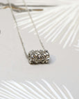 Silver Small Chiseled Pyramid Tube Pendant
