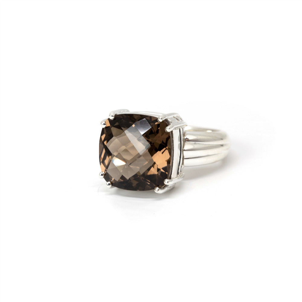 cushion cut smoky quartz custom made color gemstone bena jewelry designer