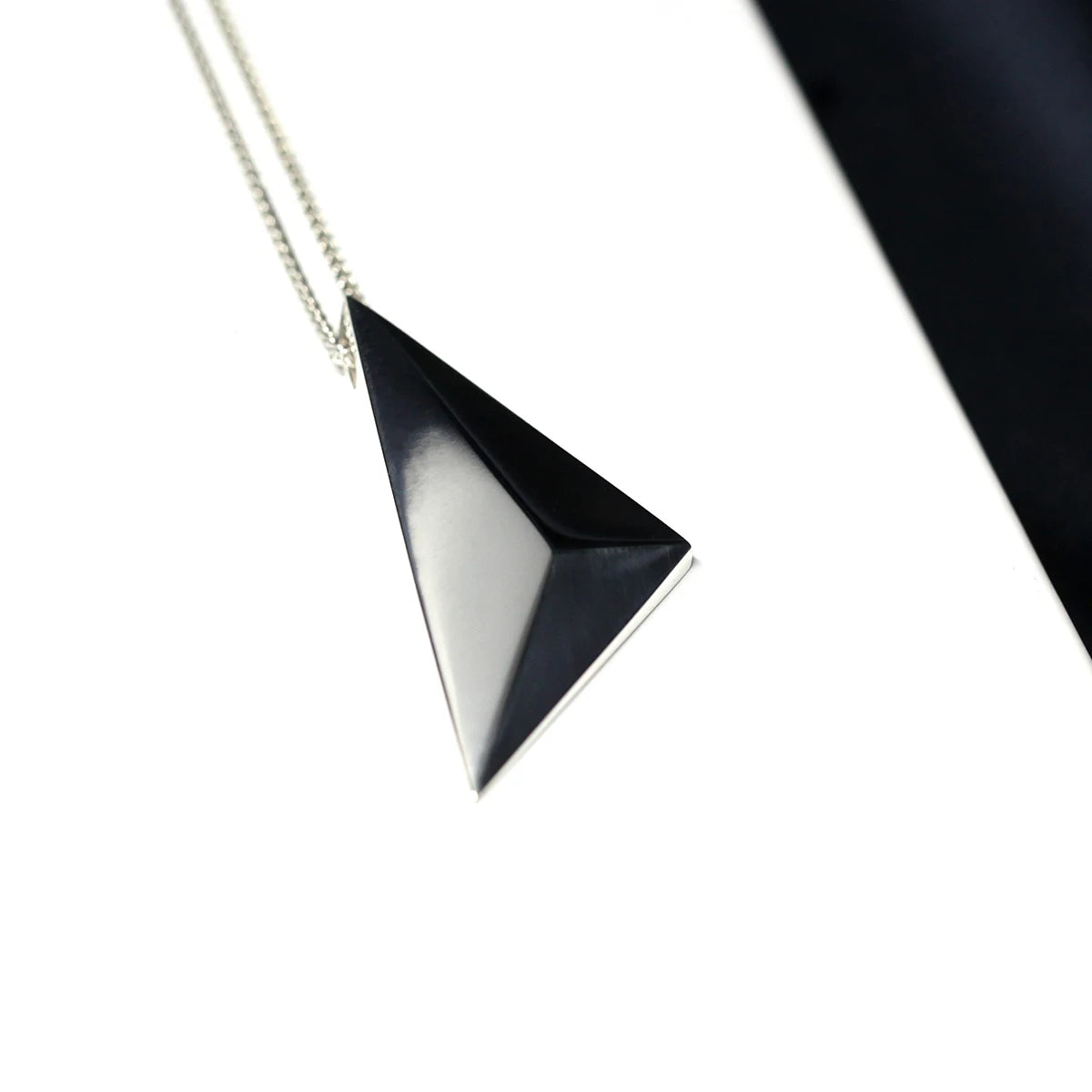 Silver Vertical Pyramid Pendant