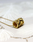 Gold Vermeil Large Chiseled Tube Pendant