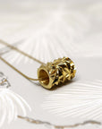 Gold Vermeil Large Chiseled Tube Pendant