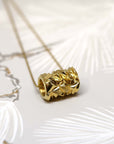 Gold Vermeil Large Chiseled Tube Pendant