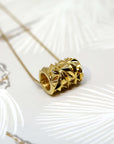 Gold Vermeil Large Chiseled Tube Pendant