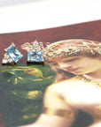 A creative perspective on fine jewelry, emphasizing the brilliance of the zircons in emerald cut.