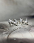 Perfect Bena Jewelry edgy stud earrings. Made in white gold, these small and bold studs are made in Montreal.