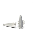 Modern white gold stud earrings from Bena Jewelry's Edgy Collection, part of the Edgy Collection, handmade in Montreal, Canada.