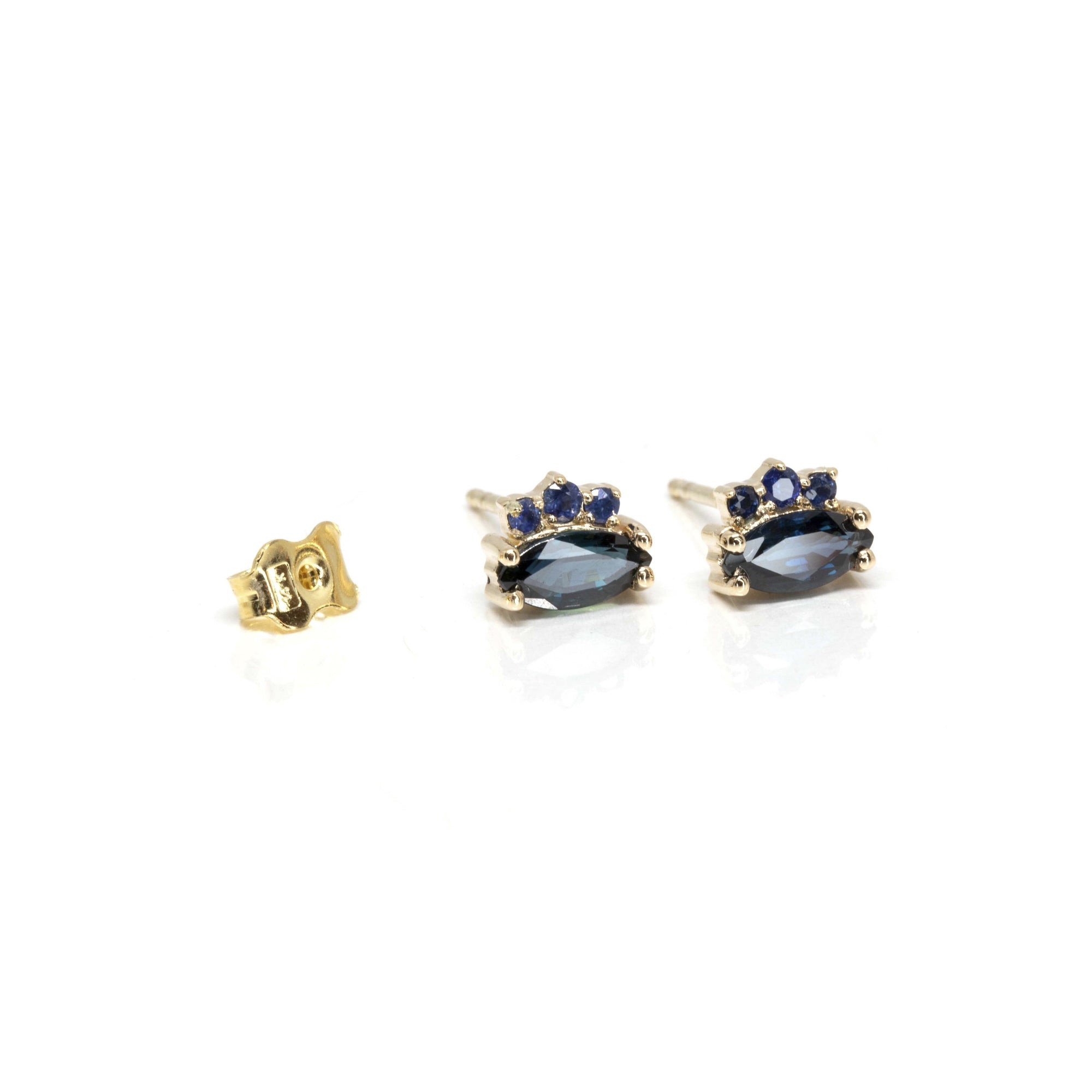 sapphire gemstone gold stud earrings bena jewelry designer