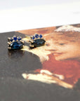 Marquise Shape Navy Blue Sapphire Dora Earrings