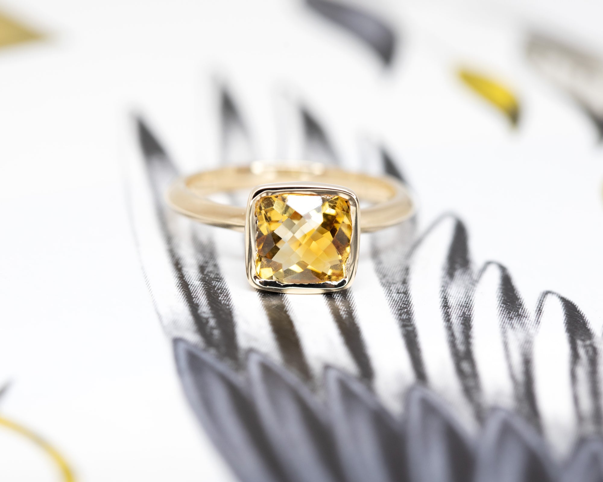 Back view of the ring, showcasing the fine craftsmanship and smooth finish, handmade in Canada by the independent designer Bena Jewelry.