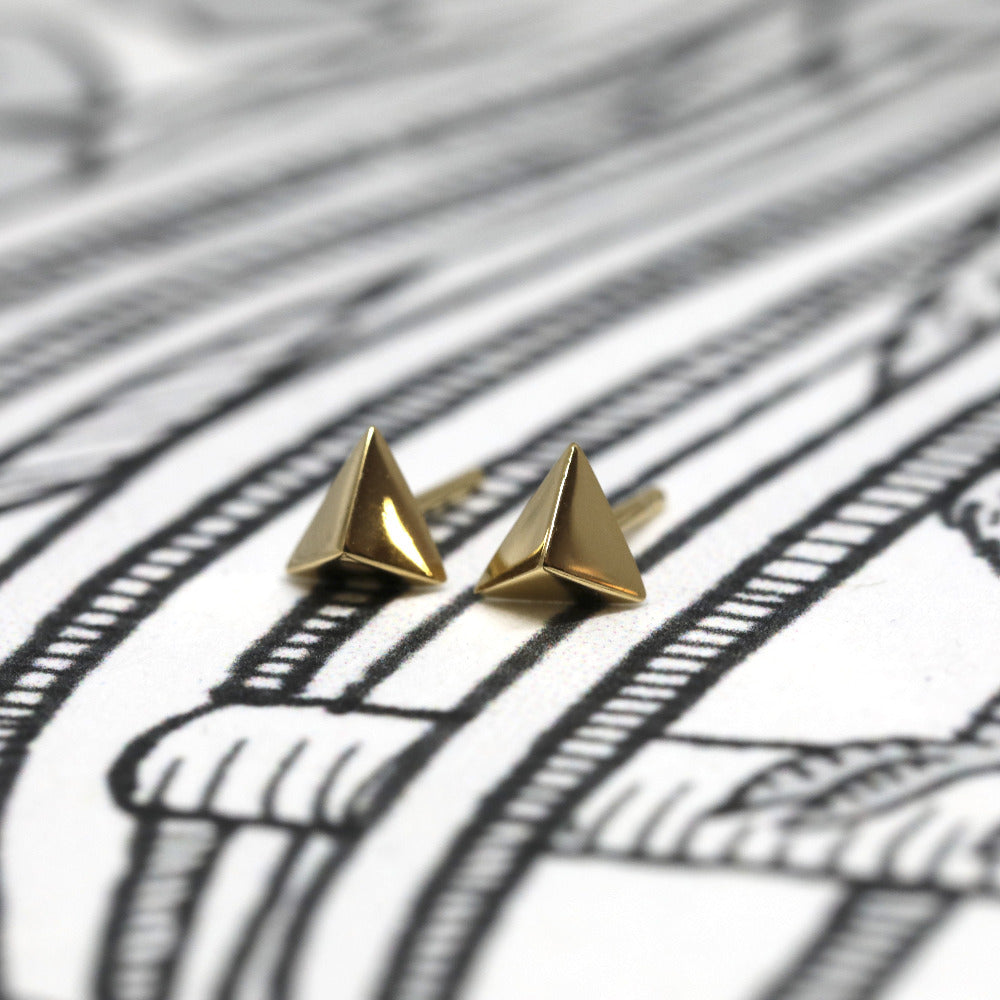 delta gold stud earrings unisex bena jewelry design