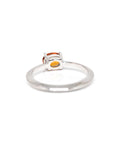 back view of minimalist white gold garnet ring