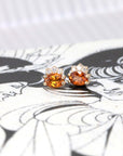 orange oval gemstone studs bena jewelry custom made diamond earrings montreal