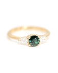 pear shape diamond and greenish blue sapphire bena jewelry designer montreal