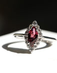 MARQUISE RHODOLITE AURA | White Gold Ring