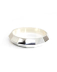front view of silver men wedding band custom made fine wedding and bridal jewelery in montreal at canadian best jewellery designer boutique ruby mardi