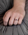 Magic Intense Purple Natural Sapphire Minimalist Gold Ring