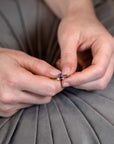 Magic Intense Purple Natural Sapphire Minimalist Gold Ring