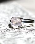 Side view of color gemstone cocktail ring montreal made bena jewelry custom made jewelry ring made in montreal pink natural gemstone custom designer montreal handmade in canada