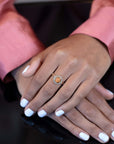 Opal & Chocolat Diamond Elena Yellow Gold Ring - 0.30 ct