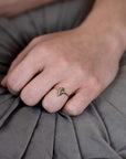 Pear Shape Diaspore Bezel Set Gold Ring