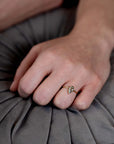 Pear Shape Diaspore Bezel Set Gold Ring