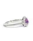 Refined and modern, this handcrafted white gold ring with a pink-violet sapphire embodies elegance and sophistication. Custom-made in Montreal by Bena Jewelry, a Canadian designer.