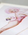 small oval shape purple sapphire gemstone gold studs bena jewelry design