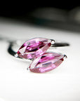 red garnet marquise toi et moi ring bena jewlery montreal bridal ring design ruby mardi