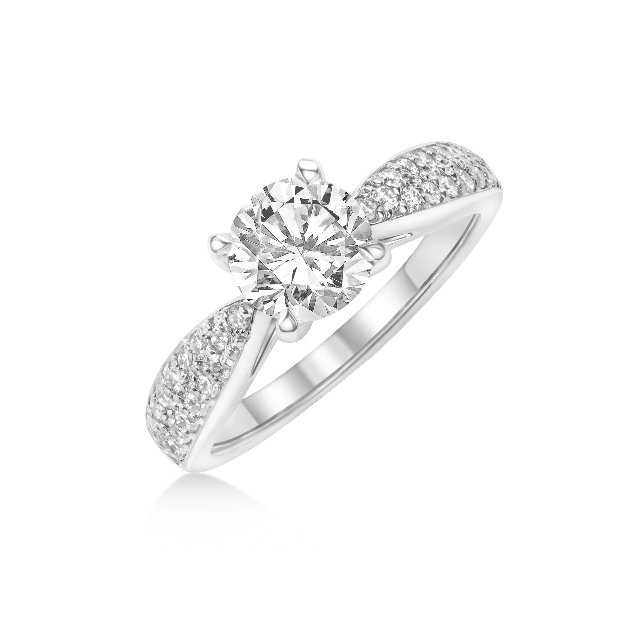 Round Diamond engagement ring bena jewelry montreal handamde jewelry designer elegant engagement ring custom made diamond engagement bridal jewelry montreal little italy jeweler custom fine jewelry