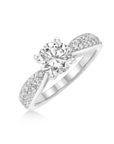 Round Diamond engagement ring bena jewelry montreal handamde jewelry designer elegant engagement ring custom made diamond engagement bridal jewelry montreal little italy jeweler custom fine jewelry