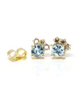 Round Zircon & Brown Diamond Dora Earrings