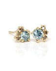 Round Zircon & Brown Diamond Dora Earrings