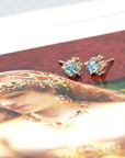 Round Zircon & Brown Diamond Dora Earrings