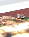 Round Zircon & Brown Diamond Dora Earrings
