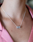 Silver Small Chiseled Pyramid Tube Pendant