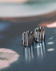 white gold slick stud earrings bena jewelry designer montreal canada