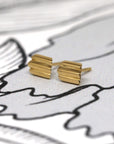 slick earrings yellow gold studs montreal made bena jewelry designer