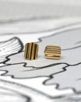 yellow gold stud earrings slick bena jewelry montreal custom made jewellry designer