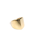 Side view of gold ring – A sharp and edgy architectural ring, handcrafted in high-polish yellow gold for a striking contemporary look.