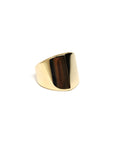 Top-down view of boxy gold ring – A statement unisex ring with clean lines and a minimalist aesthetic, crafted by Bena Jewelry.
