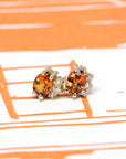 orange gemstone spessartite garnet diamond earrings stud bena jewlery edgy designer