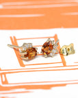 oval shape spessartite garnet diamond earrings bena jewelry canada designer
