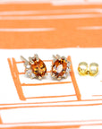 diamond garnet gemstone studs earrings bena jewelry montreal designer