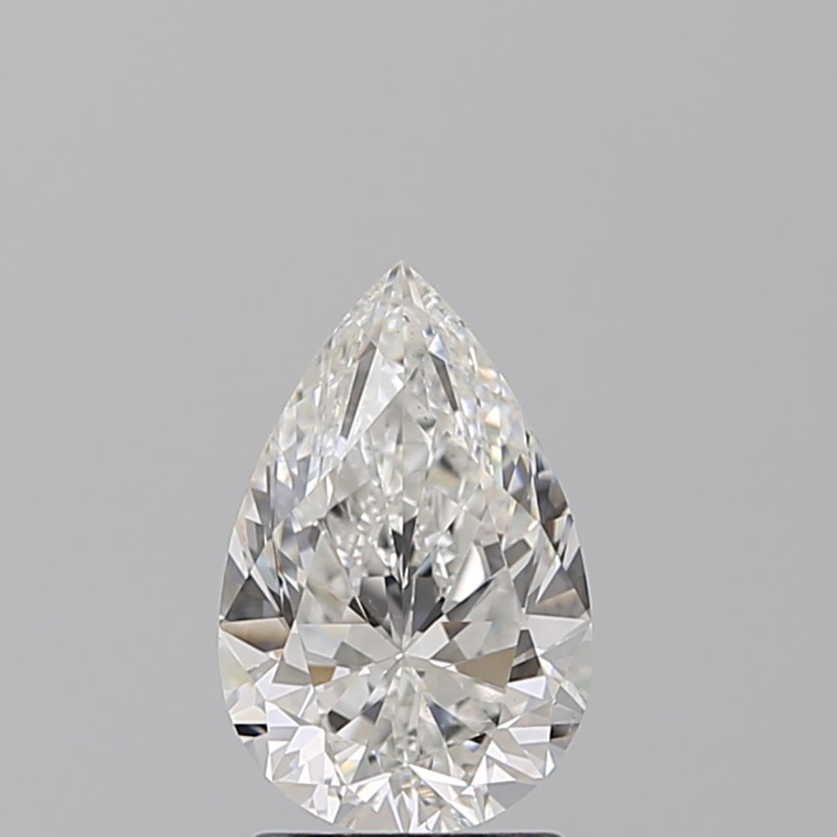 Front view of pear shape diamond for custom made engagement ring bena jewelry handmade montreal made in canada fine jewelry bague pear shape gia certified diamond