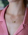 edgy vermeil gold pendant made montreal by bena jewelry designer
