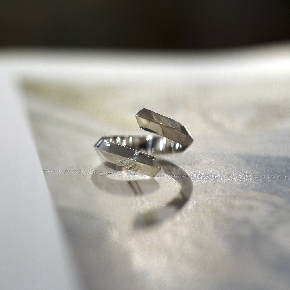 white gold edgy open ring wedding band bena jewelry designer montreal
